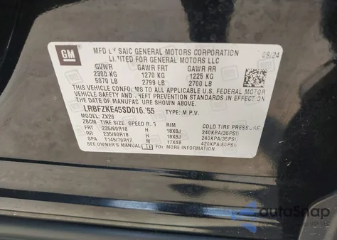 2025 Buick Envision Preferred Awd from USA, damaged, VIN LRBFZKE45SD016955